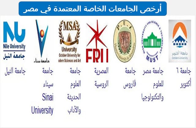 أرخص الجامعات الخاصة المعتمدة في مصر